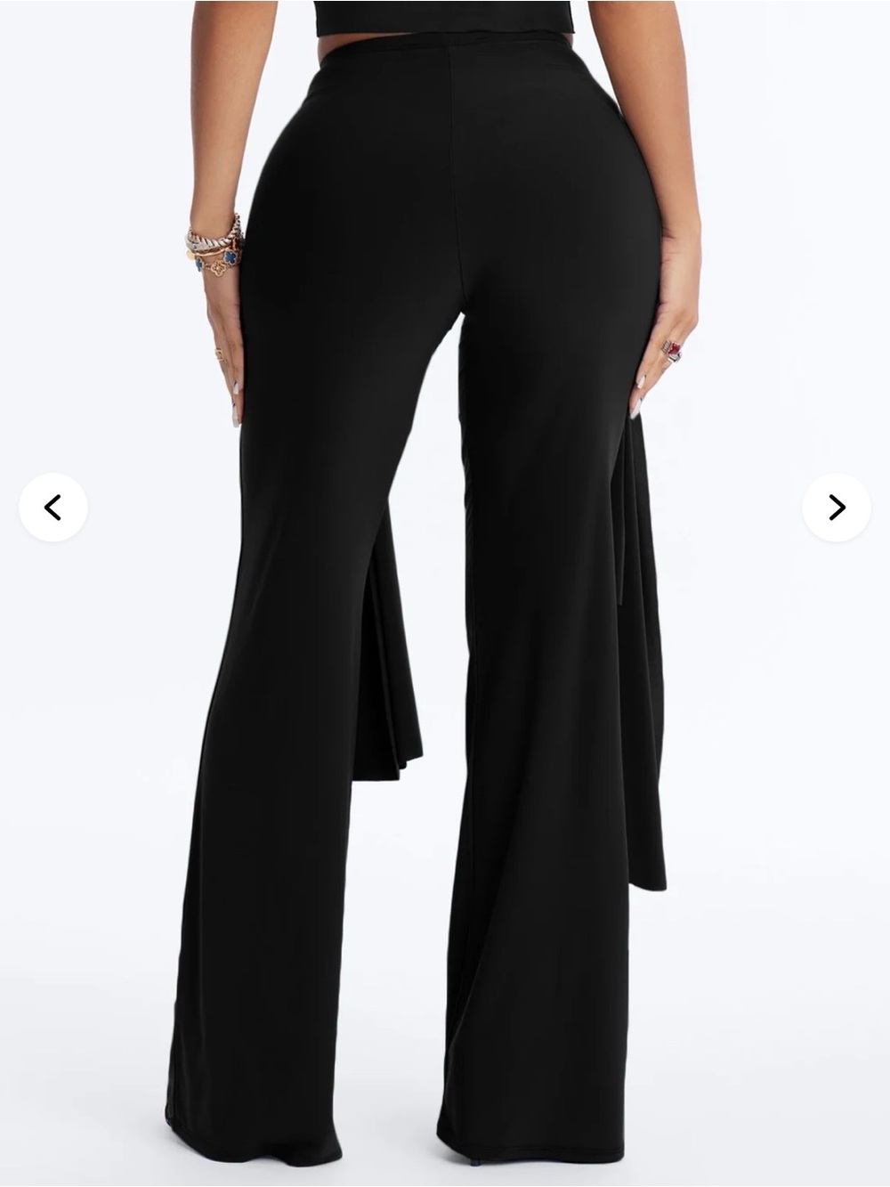 Fashion Nova Black Halter Crop Top with Wide-Leg Pants Set - Picture 2 of 2